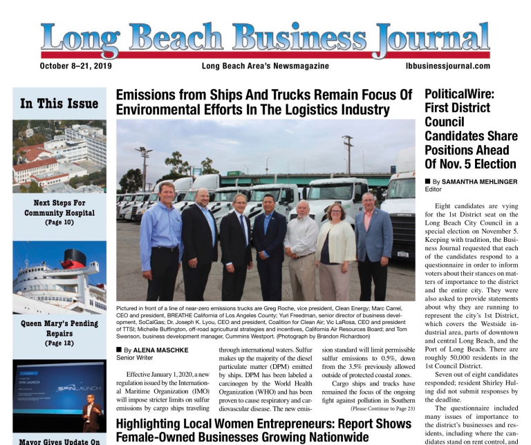 Long Beach business journal front page